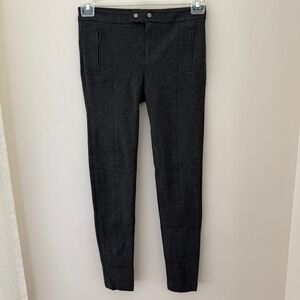 Vince Women's Gray Slim Fit Ponte Knit Pants Trousers Front Zip‎ Pockets Size 2